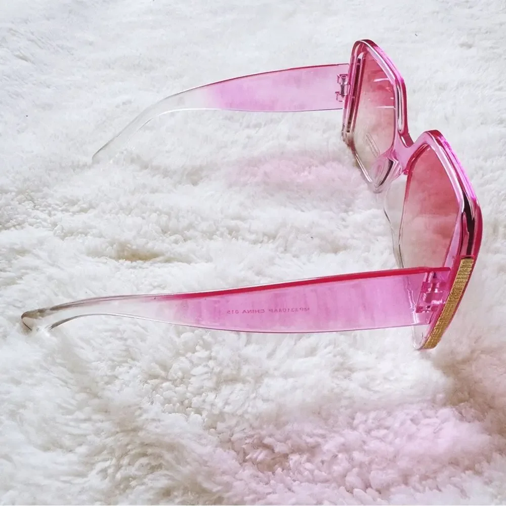Junia Clear Pink Oversized Sunglasses